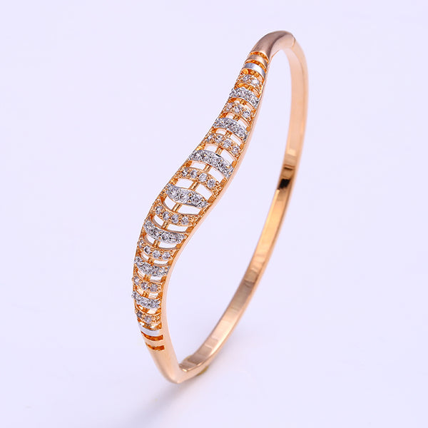 18K Gold Plated Cubic Zircon Bangle - HNS Studio