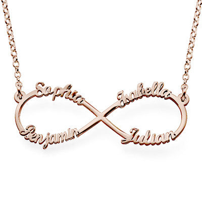 Personalized Name Infinity Necklace with 4 Names - HNS Studio