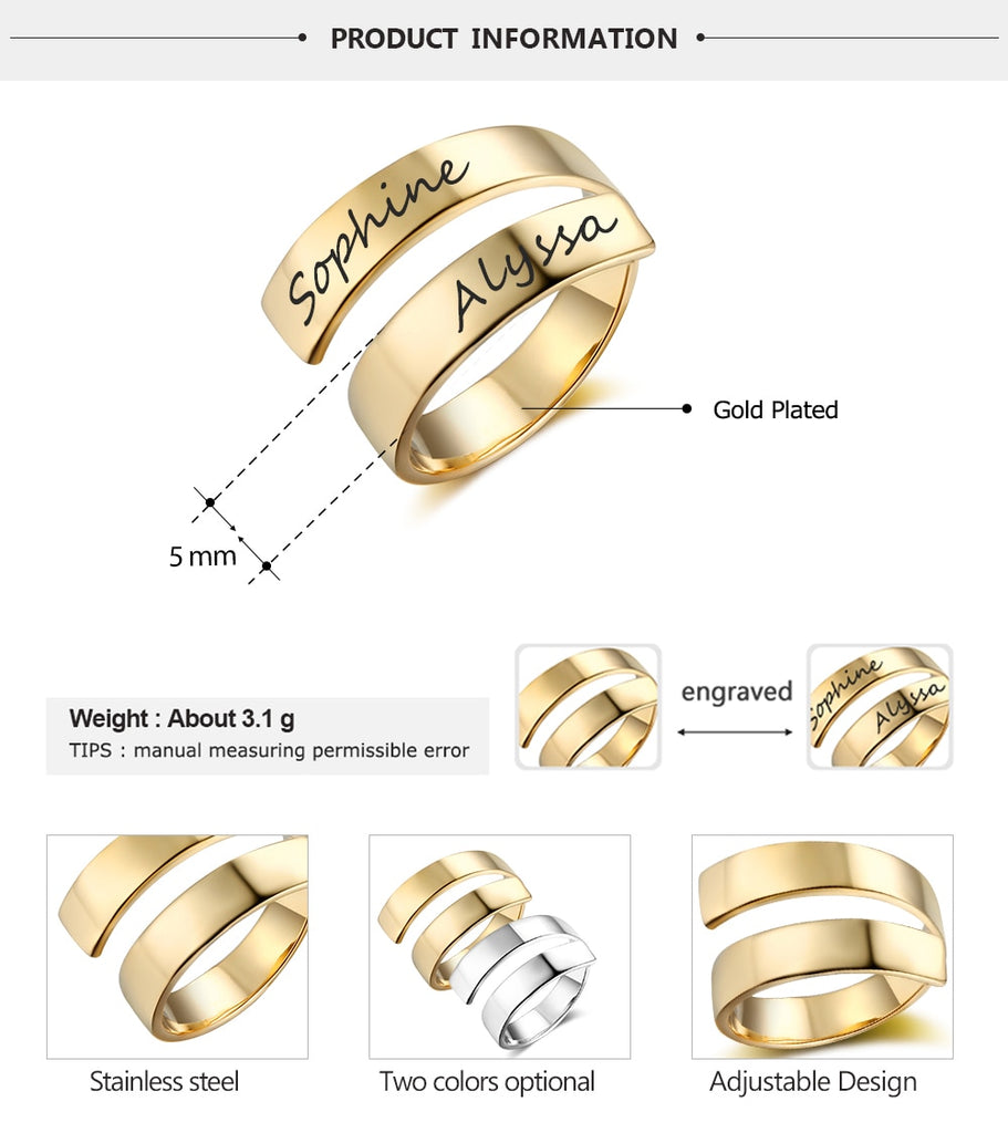 Dual Name Rings name ring