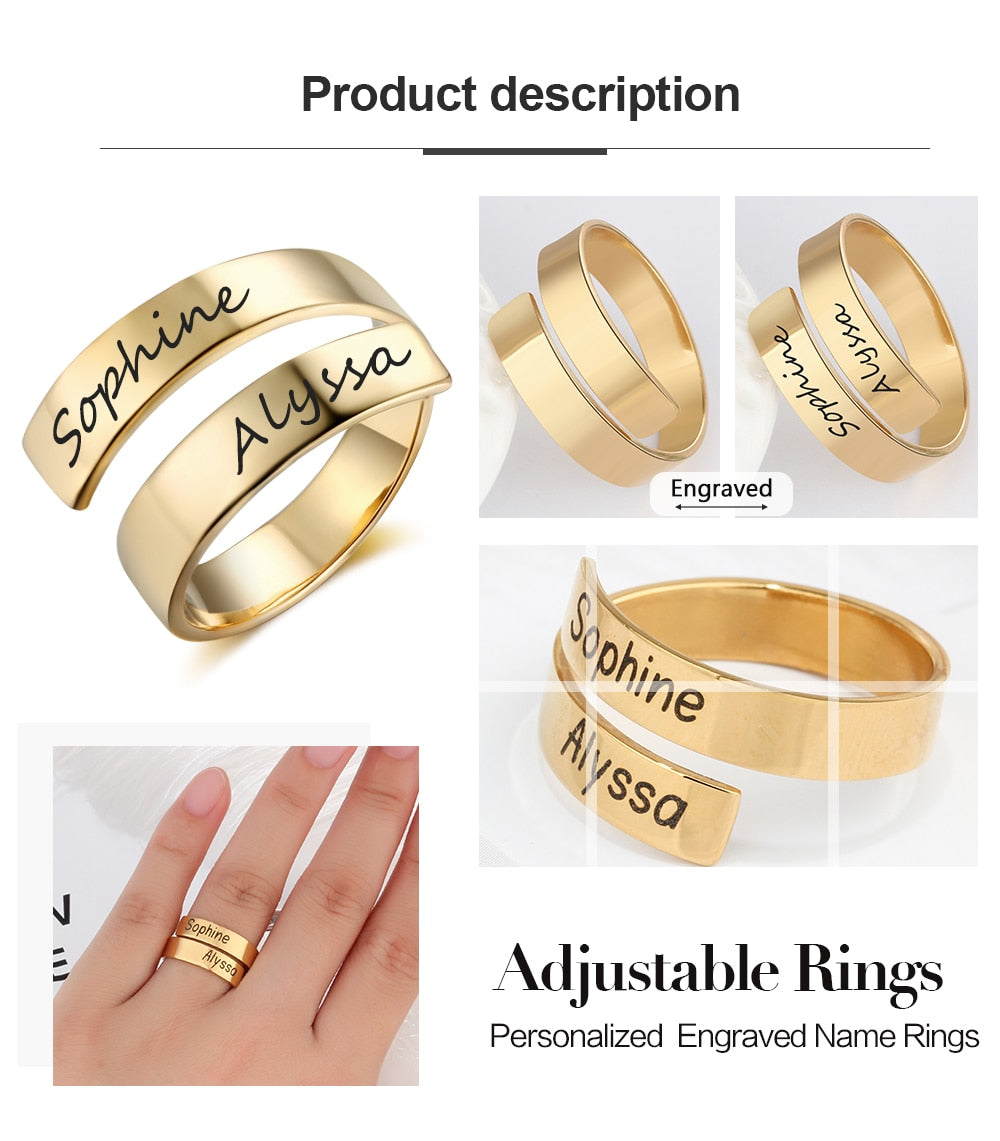 Dual Name Rings Home › Engraved Two Names Ring