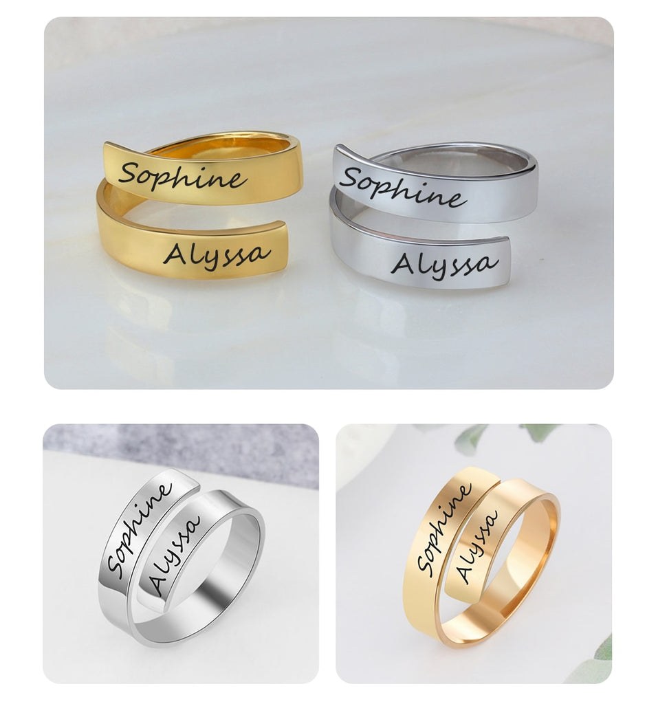 Dual Name Rings name ring