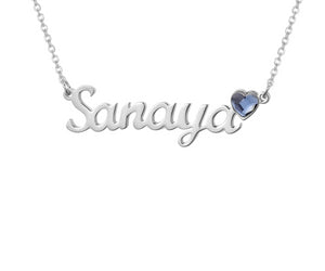 Custom Name necklace with Birthstone - HNS Studio