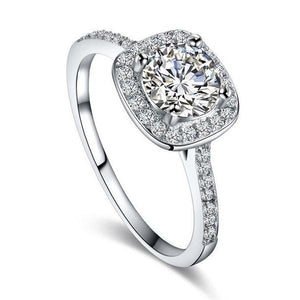 Luxurious Ring in White Gold Cubic Zirconia - HNS Studio