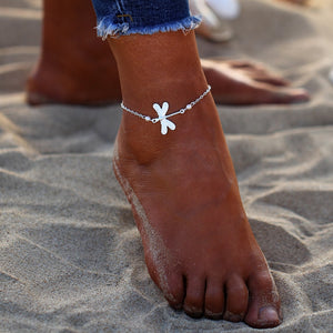 Silver Plated  Dragonfly Anklet - HNS Studio