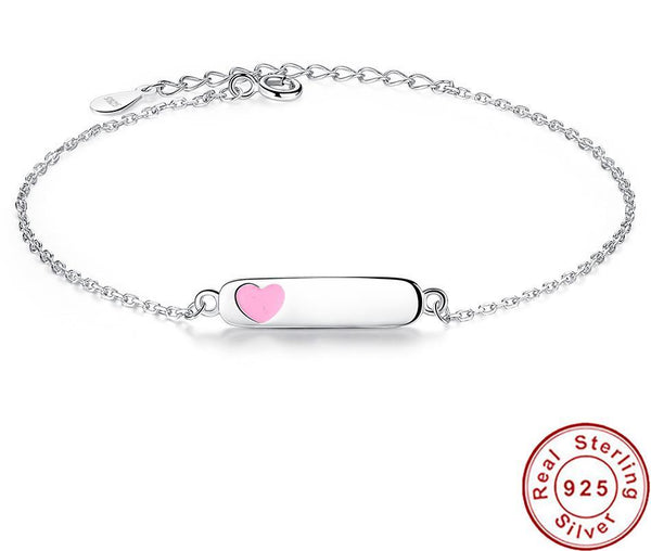 Engravable Bracelet - Sterling Silver - Heart - HNS Studio