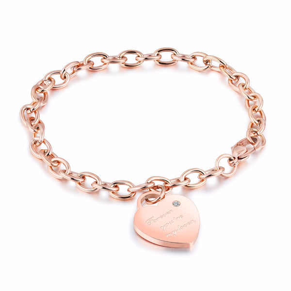 "Forever, you're my lover" Adjustable Rose Gold Bracelet - HNS Studio