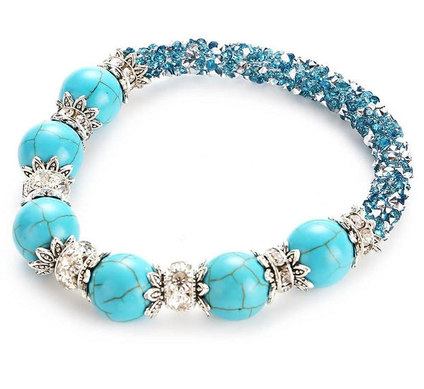 Boho Style Stretchable Turquoise Bracelet - HNS Studio