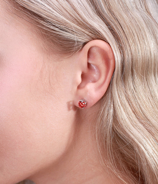 Sterling Silver Birthstone Stud Earrings - HNS Studio