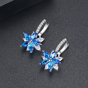 Flower Clear Crystal Zirconia Earrings - HNS Studio