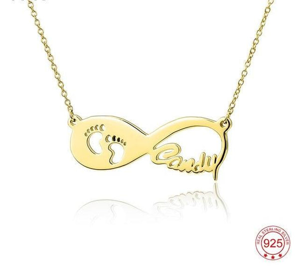 Baby Footprint Infinity Name Necklace - HNS Studio