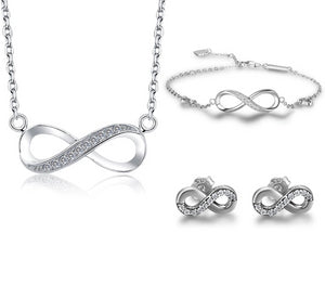 Infinity Necklace Set in Sterling Silver - HNS Studio