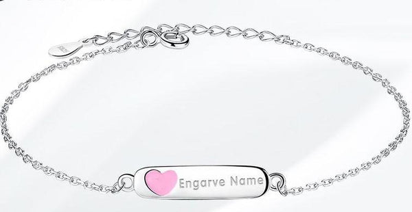 Engravable Bracelet - Sterling Silver - Heart - HNS Studio
