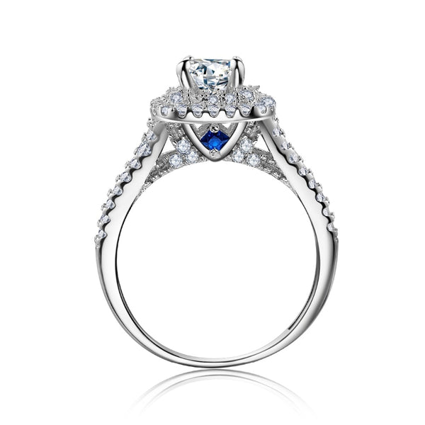 1.8 Carats Princess Cut Sterling Silver Women's Wedding Ring Set - HNS Studio