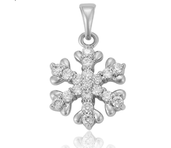 Silver Snowflake Pendant Necklace - HNS Studio