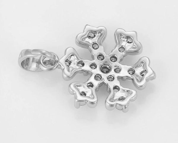 Silver Snowflake Pendant Necklace - HNS Studio